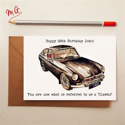 classic car birthday card by homemade house | notonthehighstreet.com