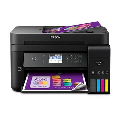 Epson WorkForce ET-3750 EcoTank Wireless All-in-One Supertank Inkjet Printer, 8.0ppm Color ...