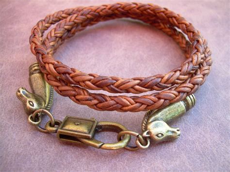 Leather Bracelet Horse Bracelet Equine Equestrian Triple