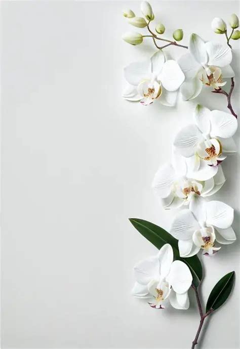 White Orchid Flower Card Background Image