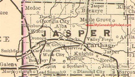 Jasper County, Missouri 1886 Map