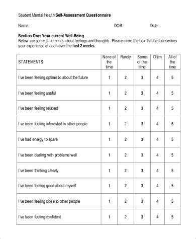 FREE 11+ Sample Self-Assessment Examples in PDF | Excel | MS Word