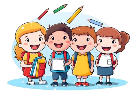 Vector libre diseño plano niños regreso a la escuela | Vector Premium