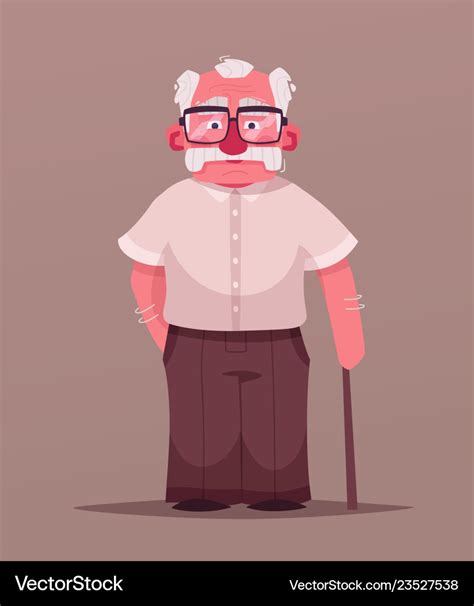 Happy grandpa cartoon Royalty Free Vector Image