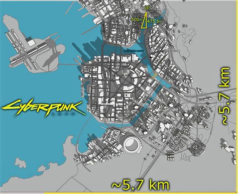 Night City Map Scale Estimate | Cyberpunk 2077 : gaming