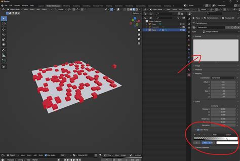 Controlling Non-Procedural Texture in Particle System with Color Ramp - Blender Stack Exchange