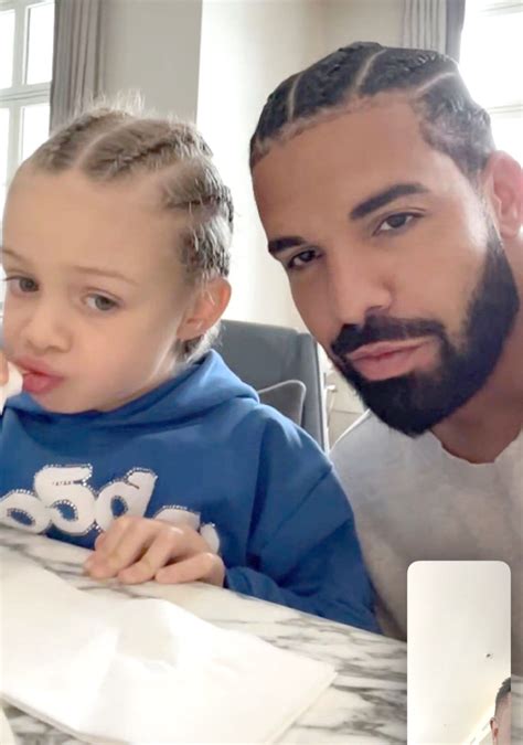 Drake and Son Adonis, 4, Sport Matching Braids in Sweet Selfie