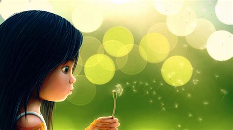 Cute Cartoon Girl Blowing Dandelion Hd Wallpaper | Dandelion wallpaper, Cute girl hd wallpaper ...