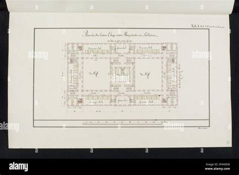 Military hospital, ideal design, floor plan 1st floor Stock Photo - Alamy