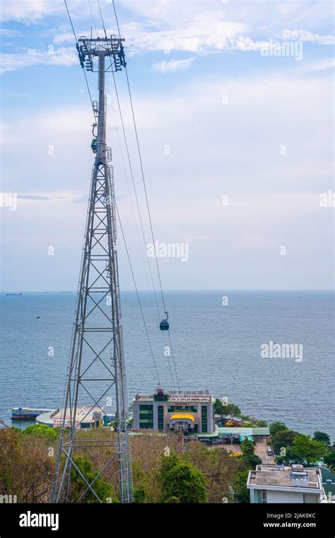 Ho May cable car and station on Nui Lon mountain in Vung Tau city and ...