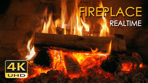 4K Realtime Fireplace - Relaxing Fire Burning Video - 3 Hours - No Loop - Ultra HD - 2160p - YouTube