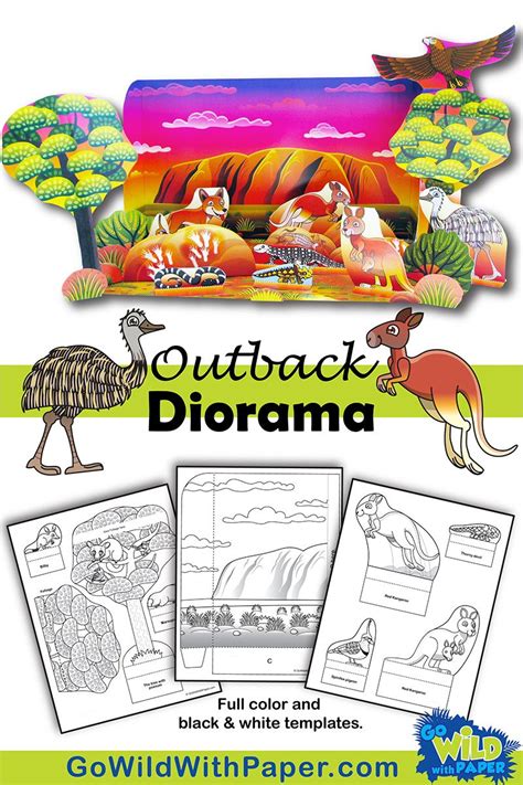 Make an outback diorama with this beautiful paper craft template of the ...