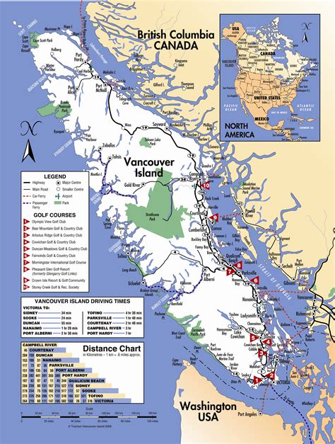 Road Map Of Vancouver Island | Cities And Towns Map