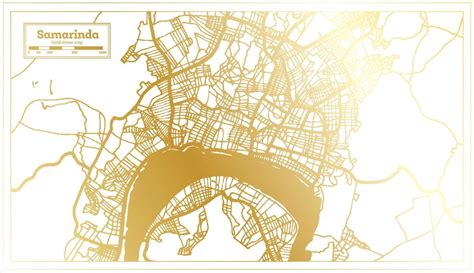 Samarinda Indonesia City Map in Retro Style in Golden Color. Outline Map. 17796952 Vector Art at ...