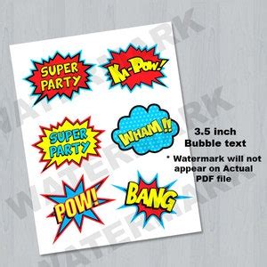 Superhero Centerpieces Superhero Word Bubbles Party - Etsy Canada