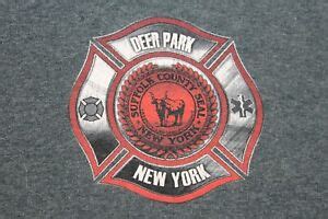 Suffolk Fire Dept Deer Park New York XL gray t shirt note defect | eBay