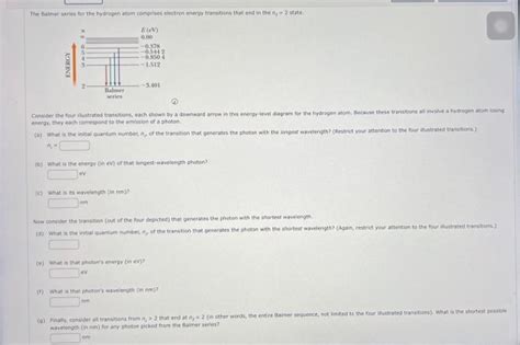 Solved The wavelengths of the Paschen series for hydrogen | Chegg.com