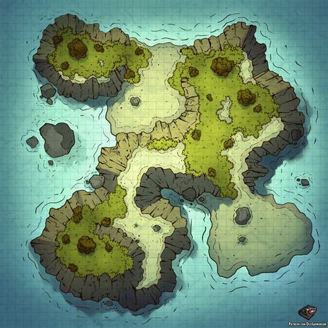 Island Battle Map 42x42 : dndmaps