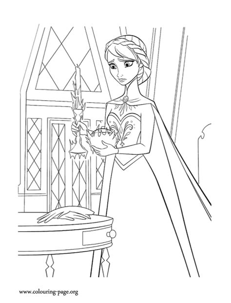 Frozen - Elsa trying to control her magic coloring page