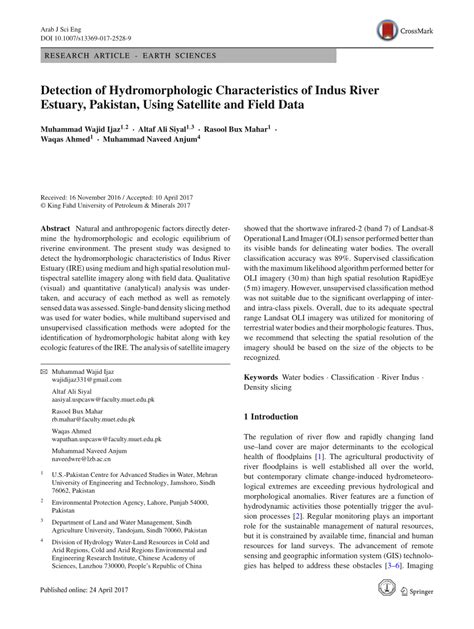 (PDF) Detection of Hydromorphologic Characteristics of Indus River ...