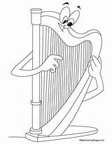 Ireland Harp Symbol Coloring Page Pages sketch template