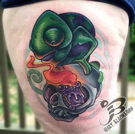 PowerLine Tattoo : Tattoos : Jay Blackburn : New School Chameleon and ...