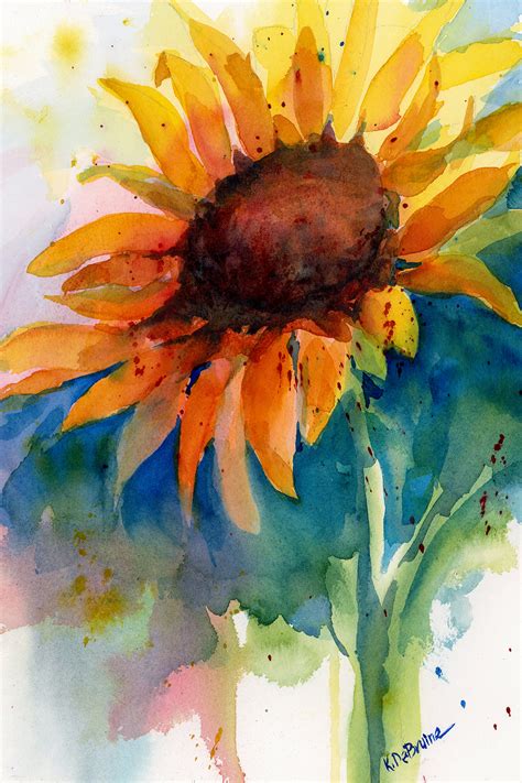 Sunflower Watercolor Painting