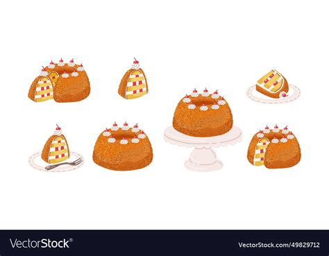 Frankfurter kranz crown sponge cake from germany Vector Image