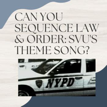 Observation Power - Sequence the Theme Song from Law and Order: SVU ...