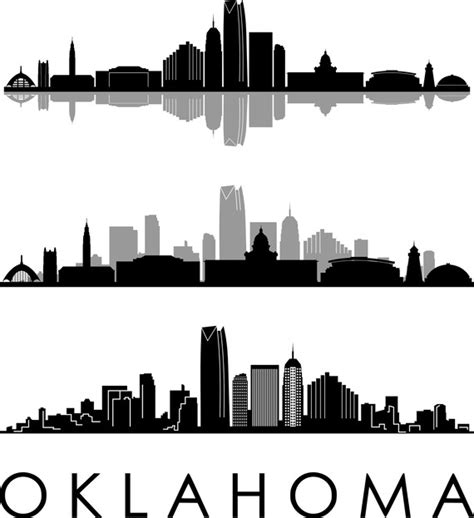 OKLAHOMA SKYLINE SET Outline Silhouette Vector Svg Eps Jpg Png - Etsy