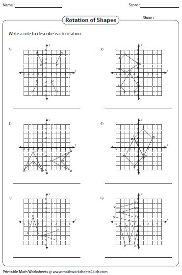 Rotation Worksheets