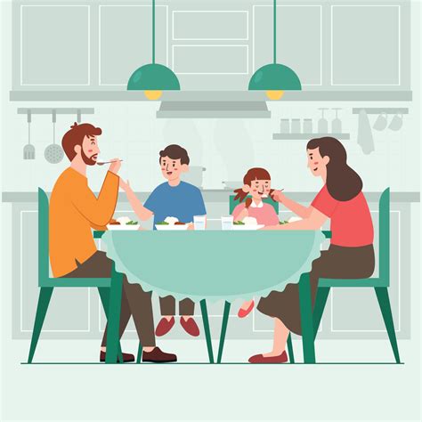 Family Enjoy Eating Together 11135797 Vector Art at Vecteezy