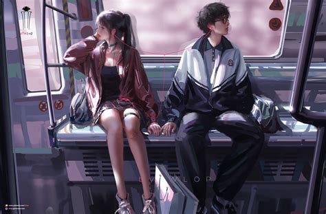 Download Anime Original Lofi HD Wallpaper by Wang Ling