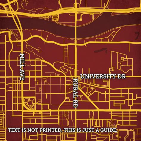 Arizona State University Campus Map Art - City Prints