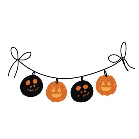 Halloween garland for Halloween party. Vector illustration isolated on ...