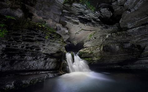 Download Cave Nature Waterfall HD Wallpaper