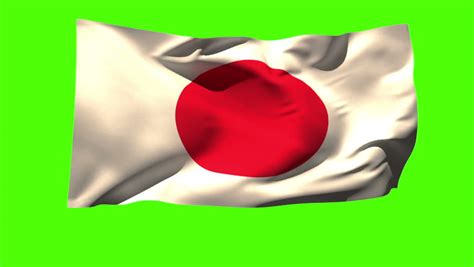 Japan National Flag Blowing In The Breeze On Green Screen Background Stock Footage Video 6567095 ...