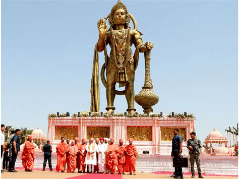 Shah inaugurates 54-feet tall Lord Hanuman statue in Gujarat