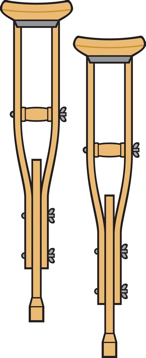 Two Wooden Crutches 3495681 Vector Art at Vecteezy