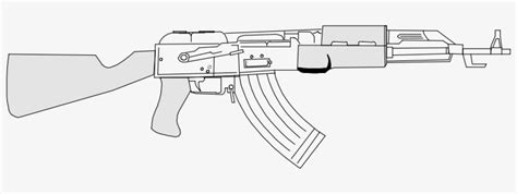 Ak47 Vector Pdf - Ak 47 Gun Sketch Transparent PNG - 800x228 - Free Download on NicePNG