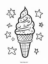 Free Printable Ice Cream With Star Coloring Page · InkPx sketch template