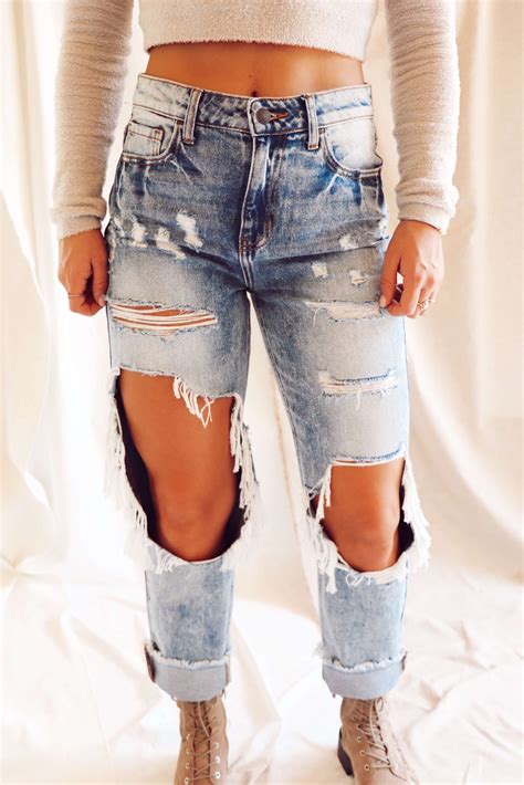 Cello High Rise Ripped Slim Boyfriend Jeans - EBC Women's Boutique