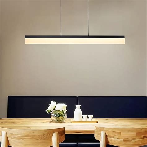 Tubicen Linear LED Pendant Light, 25W LED Dimmable Kitchen Island Pendant Lighting, 35.4"L ...