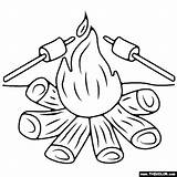Campfire Coloring Page sketch template
