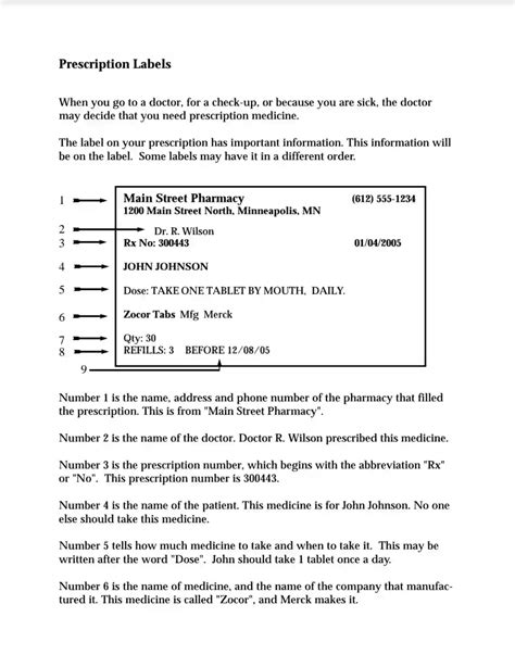 Prescription Label Template ≡ Fill Out Printable PDF Forms Online