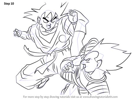 Learn How to Draw Goku vs Vegeta (Dragon Ball Z) Step by Step : Drawing Tutorials