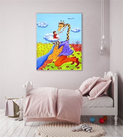 A Little Girl's Dream Canvas Wall Art - Happy art for nursery and girl's room | Elana Mokady Art