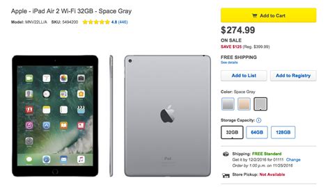 You can save $125 on Apple’s iPad Air 2 in Best Buy’s Black Friday sale ...