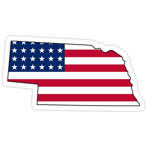 "American flag Nebraska outline" Stickers by artisticattitud | Redbubble