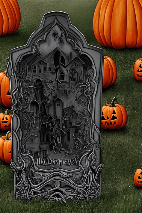 Halloween Haunted Graveyard Graphic · Creative Fabrica